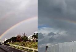 Ataşehir'de sağanak sonrası gökkuşağı oluştu