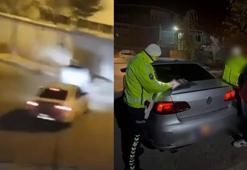 Öğrenci yurdu önünde otomobil ile drift atan sürücünün ehliyetine el konuldu