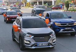 Rize'de 25 Kasım konvoyu; şiddete karşı direksiyon başına geçtiler