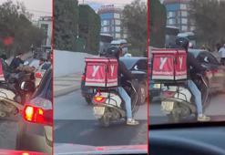 Sancaktepe'de yol verme kavgası kamerada