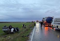 Tankerle çarpışan otomobildeki kadın öldü, eşi yaralandı