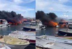 Çeşme'de 7 tekne yandı