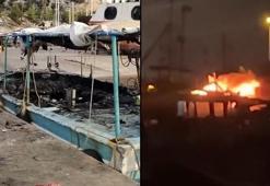 Düşen yıldırımdan çıkan yangında 3 tekne kullanılamaz hale geldi