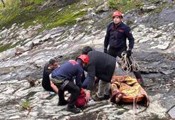 Köy muhtarı, 30 metre yükseklikten düşüp yaralandı