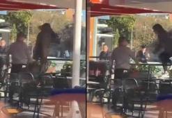 Kağıthane’de restoranda sandalyeli kavga: Masaya atladı kayarak düştü