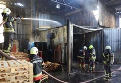 Palet imalathanesinde yangın, hasara neden oldu