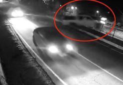 Şantiyeye uçan kamyonetin sürücüsünün öldüğü kaza kamerada