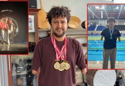 95 madalyalı Hamit, engelleri havuzda ve tiyatro sahnesinde aştı