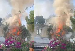 Sultanahmet Camii'nin yanındaki restoranda çıkan yangın söndürüldü