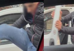 Ataşehir'de trafikte tartıştığı kadın sürücünün aracına saldırdı; şüpheli gözaltında