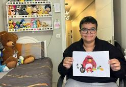 Özel gereksinimli Atakan'ın hafızası, karikatür yeteneğiyle birleşti