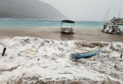 Muğla'da fırtına iskeleleri yıktı