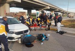 Otomobil ile motosiklet çarpıştı; 2 yaralı