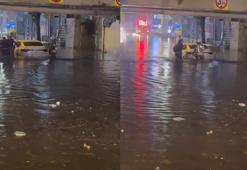 Fatih’te göle dönen alt geçitte mahsur kalan sürücü kurtarıldı