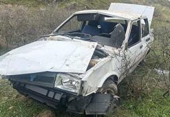 Denizli'de yoldan çıkıp 50 metre yuvarlanan otomobilin sürücüsü öldü