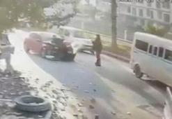 Polise çarptığı kazanın görüntüsünü sosyal medyada paylaştı, gözaltına alındı