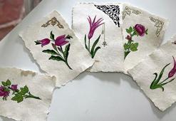 Geleneksel el sanatı Edirnekari'yi kendi ürettiği kağıtlara işliyor