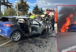 Samsunsporlu futbolcu Musaba'nın kullandığı araç alev aldı