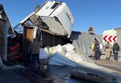 Buzlanan yolda zincirleme kaza