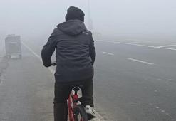 Ağrı'da yoğun sis; görüş mesafesi 10 metrenin altında