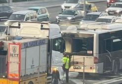 Florya'da metrobüste yangın çıktı