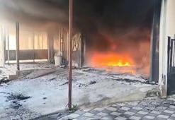 Oto kaportacıda çıkan yangın söndürüldü