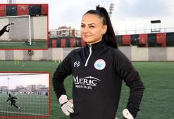 Vangücü takımının kalesi, babasının desteğiyle futbola başlayan Tokatlı Şeymanur'a emanet