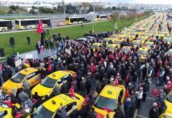 İstanbul'da taksicilerden korsan taşımacılığa karşı konvoylu eylem