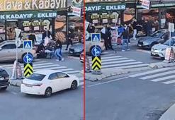 Beylikdüzü'nde 2 grup arasında tekmeli yumruklu kavga kamerada