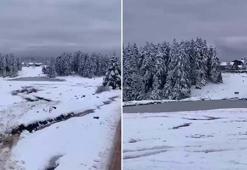 Arkut Dağı'nda kar kalınlığı 10 santime ulaştı