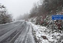 Bartın'ın yükseklerinde kar yağışı