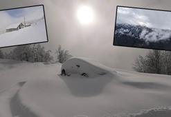 Deniz manzaralı yaylada kar güzelliği