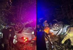 Sarıyer’de otomobil takla attı; mahsur kalan sürücüyü çevrededekiler kurtardı