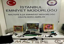 Maltepe’de 2 eve düzenlenen operasyonda çok sayıda silah ele geçirildi