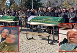 Kübra ile onu boğup intihar eden babası yan yana toprağa verildi