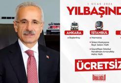 Bakan Uraloğlu: 1 Ocak'ta 3 şehirde bakanlığa bağlı raylı sistemler ücretsiz olacak
