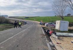 Tekirdağ'da motosiklet, yol kenarındaki tel çite çarptı; 1 ölü, 1 yaralı