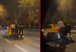 Maltepe'de patenli 3 kişinin tehlikeli yolculuğu kamerada
