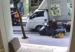 Şişli'de taşlama makinesi hırsızlığı kamerada