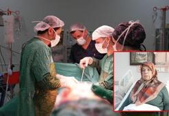 Karnından 2 kilo 200 gram ağırlığında tümör çıkarıldı