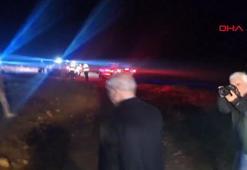 Libya'nın Ankara Büyükelçisi Mustafa Elgelaib, düşen uçağın enkazında incelemelerde bulundu