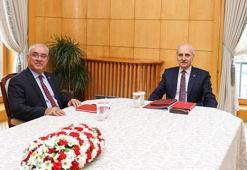 TBMM Başkanı Kurtulmuş, DSP Genel Başkanı Aksakal'ı kabul etti
