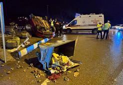 Polisten kaçan otomobilin sürücüsü, refüje çarptı; 3 yaralı