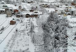 Trabzon’un yüksek kesimlerinden kar manzaraları