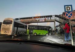 Zonguldak'ta buzlanan yolda 5 araç, birbirine girdi