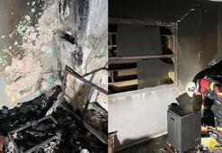 Evde çıkan yangında dumandan etkilendi