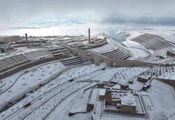 Hasankeyf’te kar yağışı sonrası manzara dronla görüntülendi