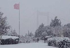 Beyaza bürünen Beykoz havadan görüntülendi