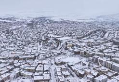 Beyaza bürünen Kırşehir, havadan görüntülendi