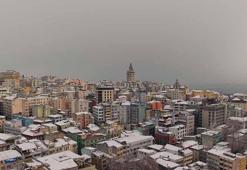 Tarihi yarımada beyaza büründü, seyirlik manzara havadan görüntülendi